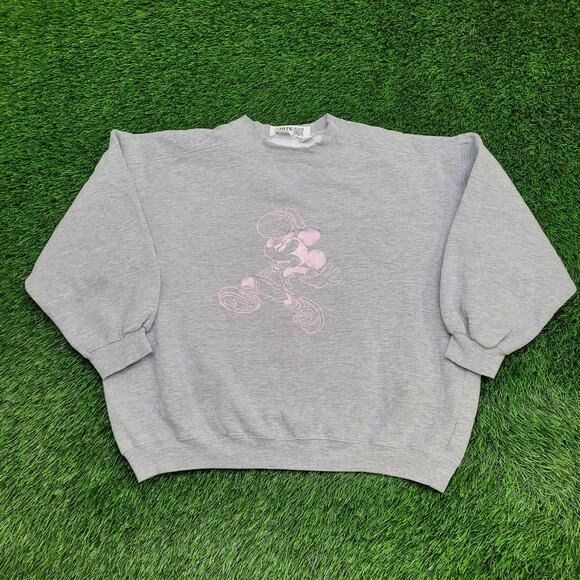 Vintage Y2K Mickey Mouse Sweatshirt Womens Large 23x24 Oversized - Picture 1 of 13